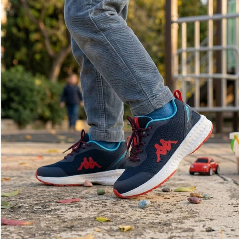 ZAPATILLA URBANA NIÑO KAPPA GLINCH LOGO AZUL ROJO TURQUESA - 4