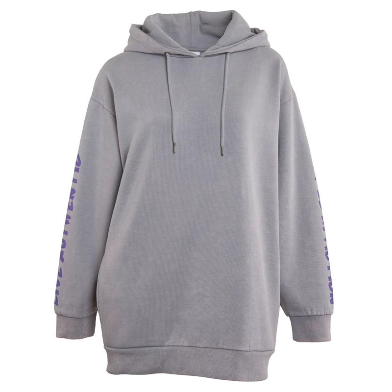 POLERON LARGO DE MUJER KAPPA HOODIE K GRIS - 1