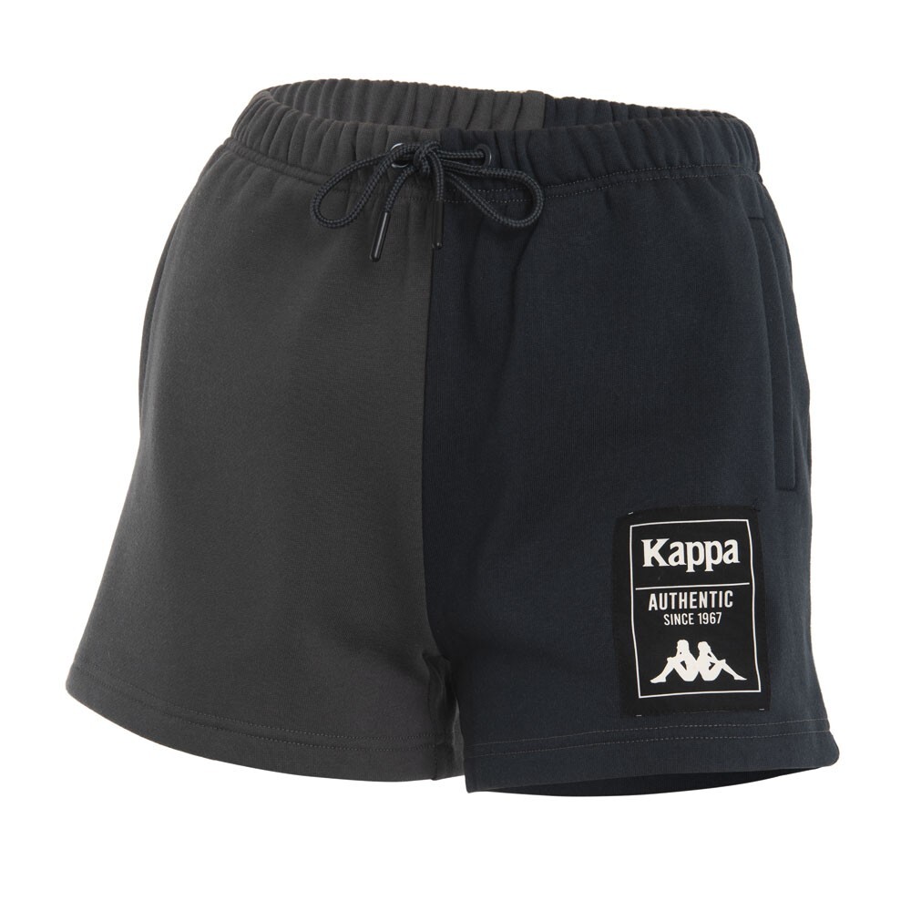 SHORT MUJER SPLIT NEGRO GRIS DEPORTIVO - 1