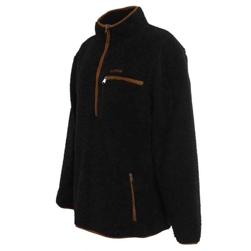 POLERON HOMBRE NIXON SHERPA HALF ZIP NEGRO BROWN - 2