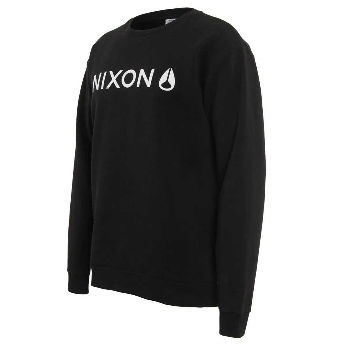 POLERON HOMBRE NIXON CREW NEGRO LOGO BLANCO - 2