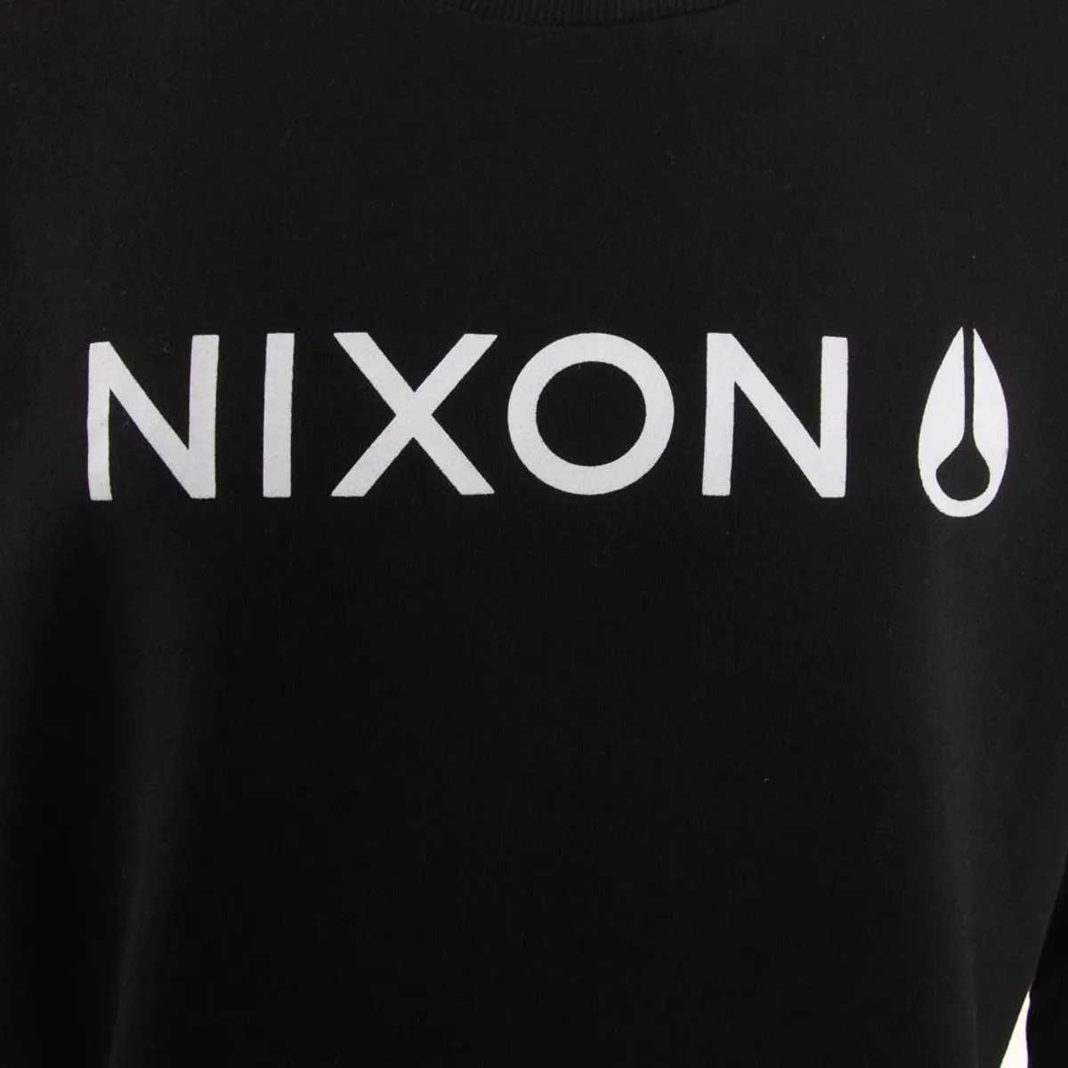POLERON HOMBRE NIXON CREW NEGRO LOGO BLANCO - 4