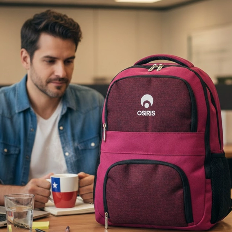 MOCHILA OSIRIS URBANA TRABAJO MULTI BOLSILLOS ROJO - 2