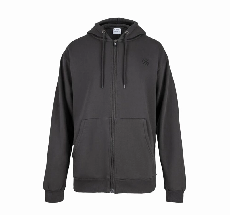 POLERON HOMBRE FULL ZIPPER GREY BLACK CROSS - 1