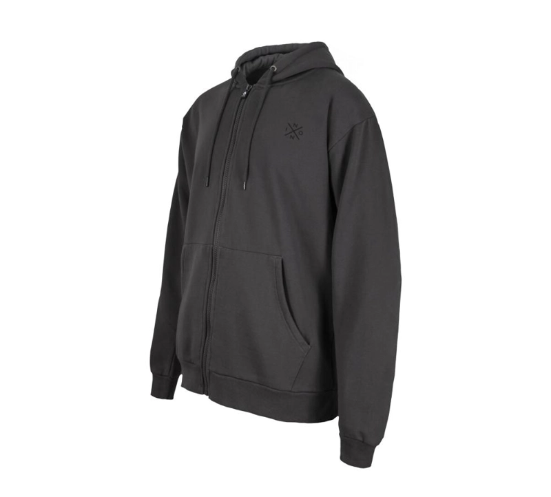 POLERON HOMBRE FULL ZIPPER GREY BLACK CROSS - 2