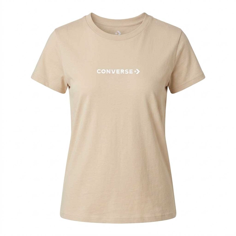 POLERA MUJER YOUR LOGO CONVERSE BEIGE - 1