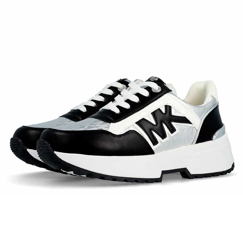 ZAPATILLA MUJER MICHAEL KORS ORIGINAL COSMO MADDY PLATEADO NEGRO - 2