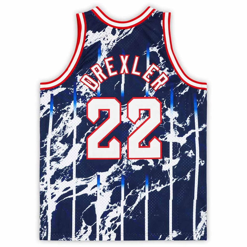 CAMISETA MITCHELL AND NESS HOUSTON ROCKETS CLYDE DREXLER 22 MARBLE - 2