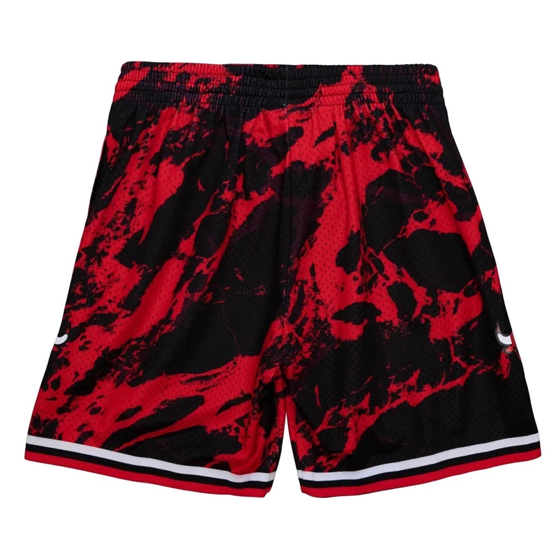 SHORT CHICAGO BULLS MITCHELL & NESS MARBLE NEGRO/ROJO - 2