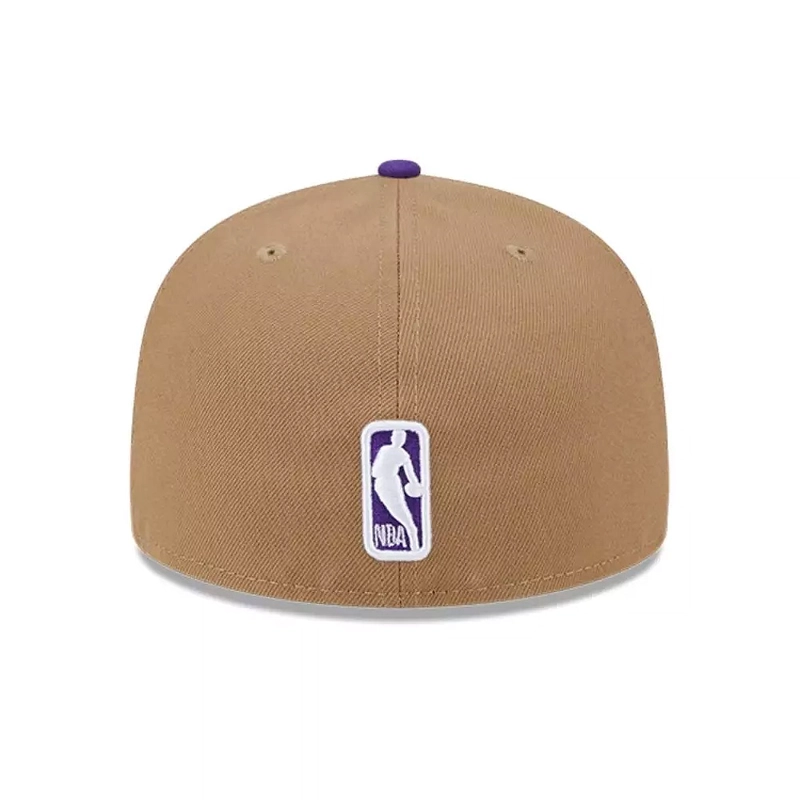 JOCKEY GORRA NEW ERA 59FIFTY LOS ANGELES LAKERS NBA CLASSIC WORDMARK BEIGE - 4