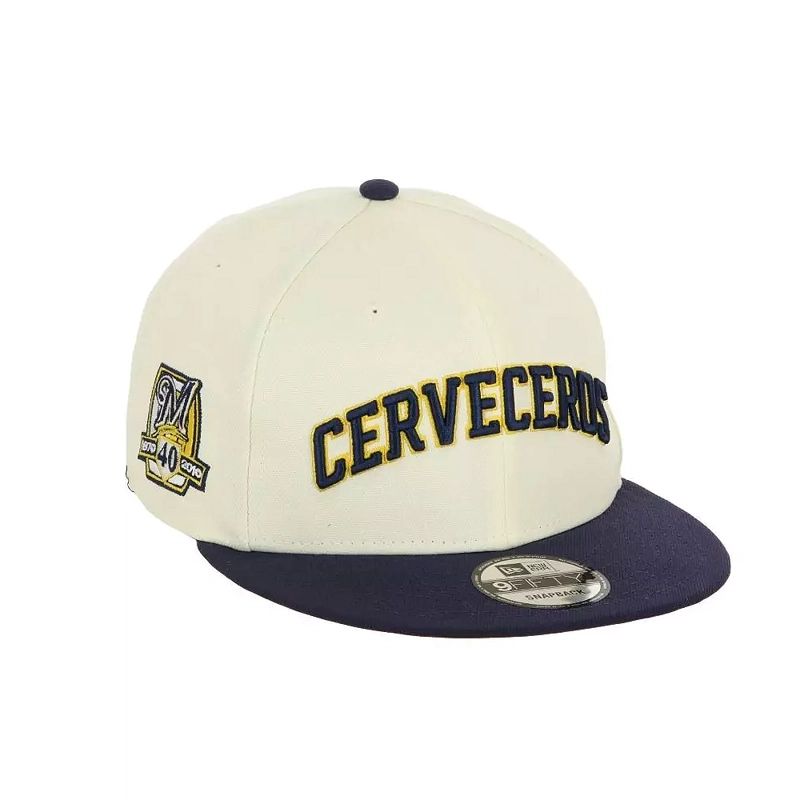 JOCKEY GORRA NEW ERA 9FIFTY MILWAUKEE BREWERS MLB HISPANIC WHITE - 1