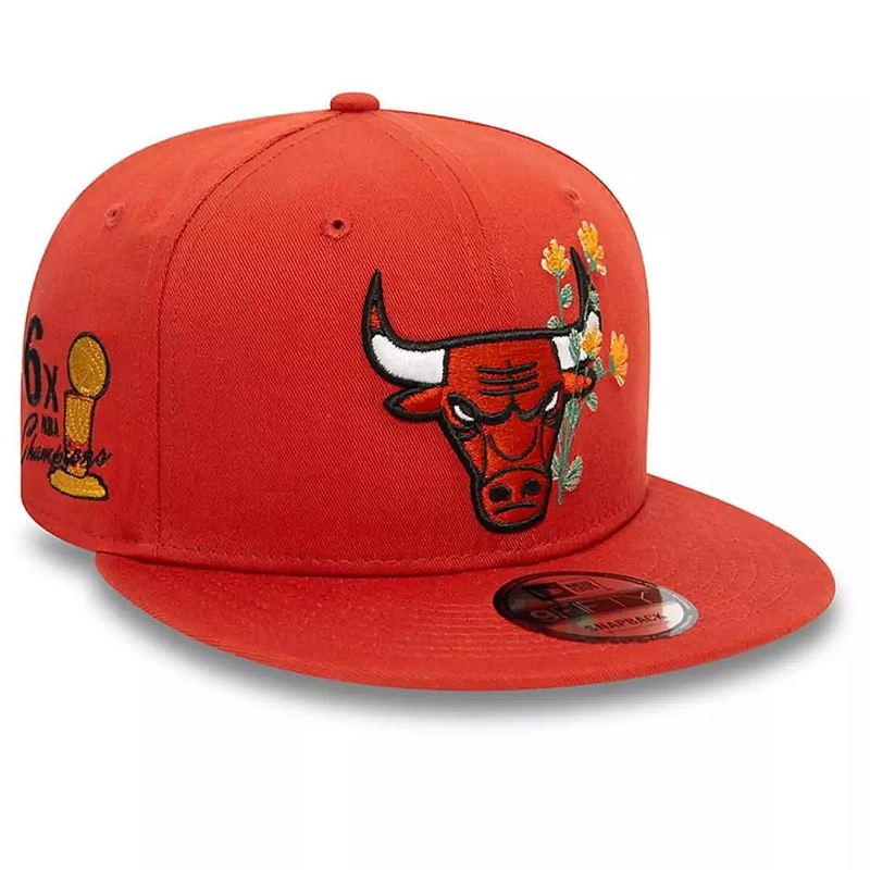 JOCKEY GORRA NEW ERA 9FIFTY CHICAGO BULLS NBA FLOWER ICON COPPER - 1