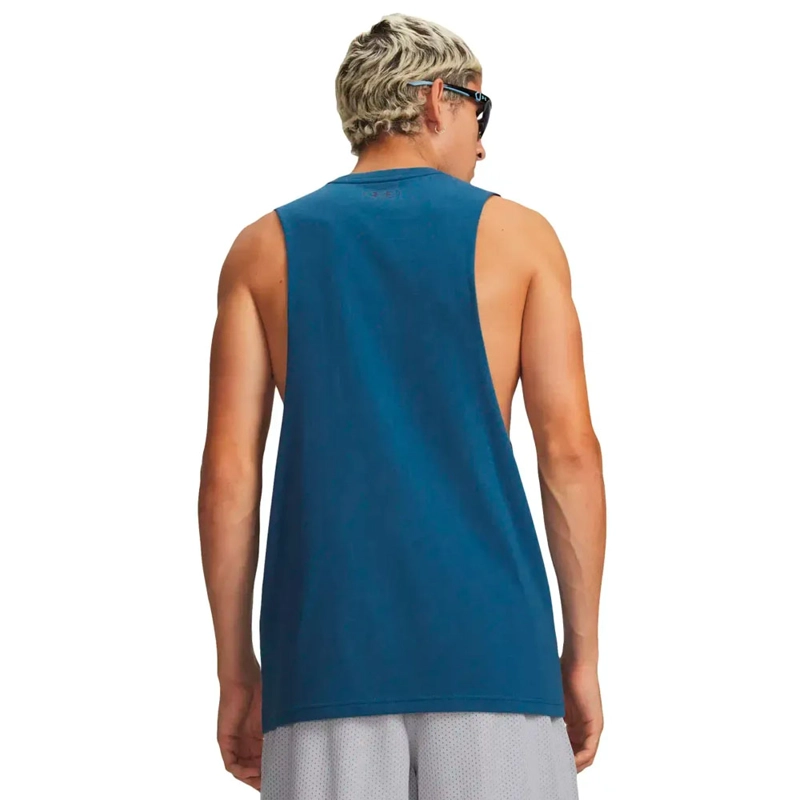 POLERA SIN MANGA LIFESTYLE HOMBRE UNDER ARMOUR AZUL - 2