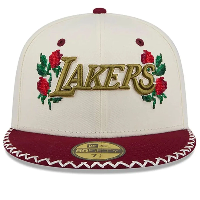 JOCKEY GORRA NEW ERA 59FIFTY NBA LOS ANGELES LAKERS NOVELTY STITCH WHITE - 1