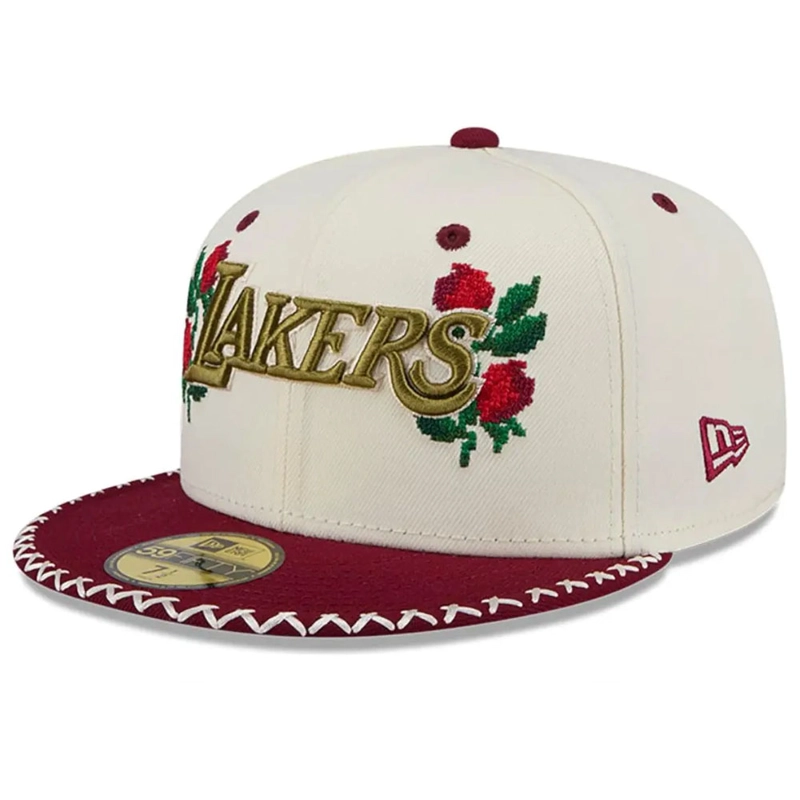 JOCKEY GORRA NEW ERA 59FIFTY NBA LOS ANGELES LAKERS NOVELTY STITCH WHITE - 2