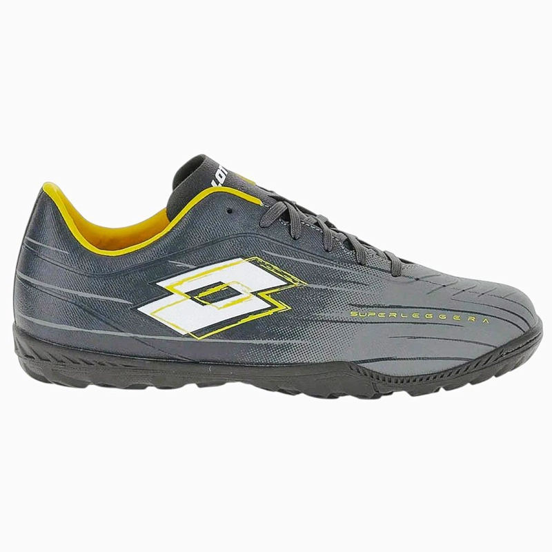 ZAPATILLA BABY FUTBOL JUVENIL LOTTO SOLISTA GRIS AMARILLO - 1