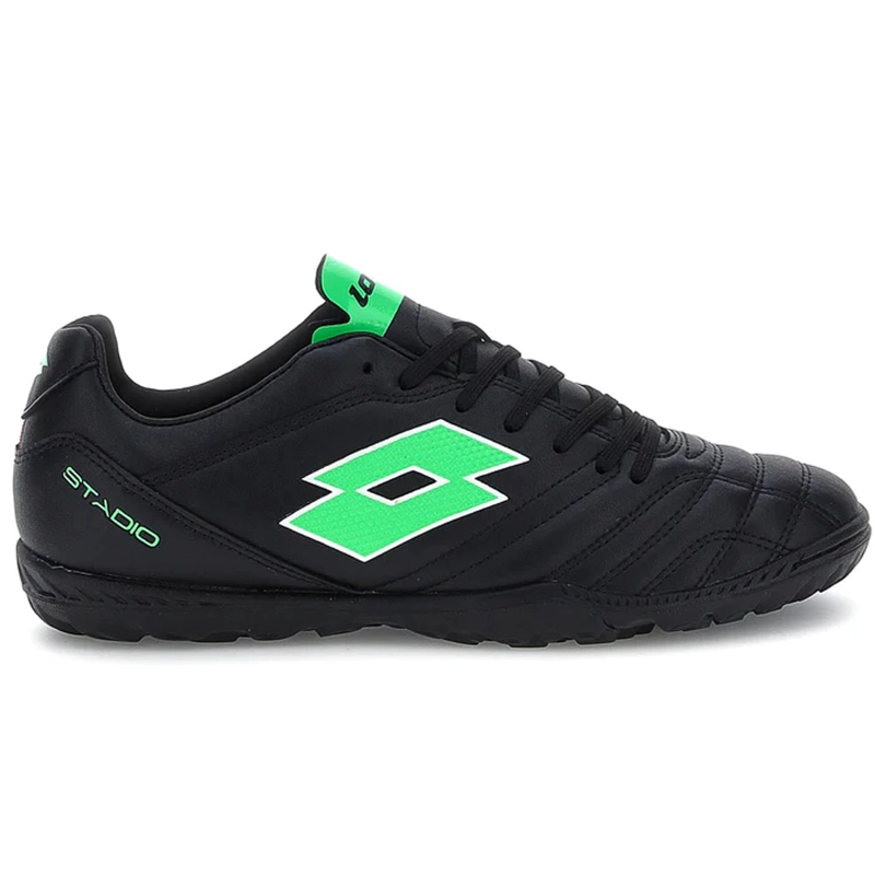 ZAPATILLA BABY FUTBOL HOMBRE LOTTO STADIO 705 TF NEGRO TURQUESA - 1