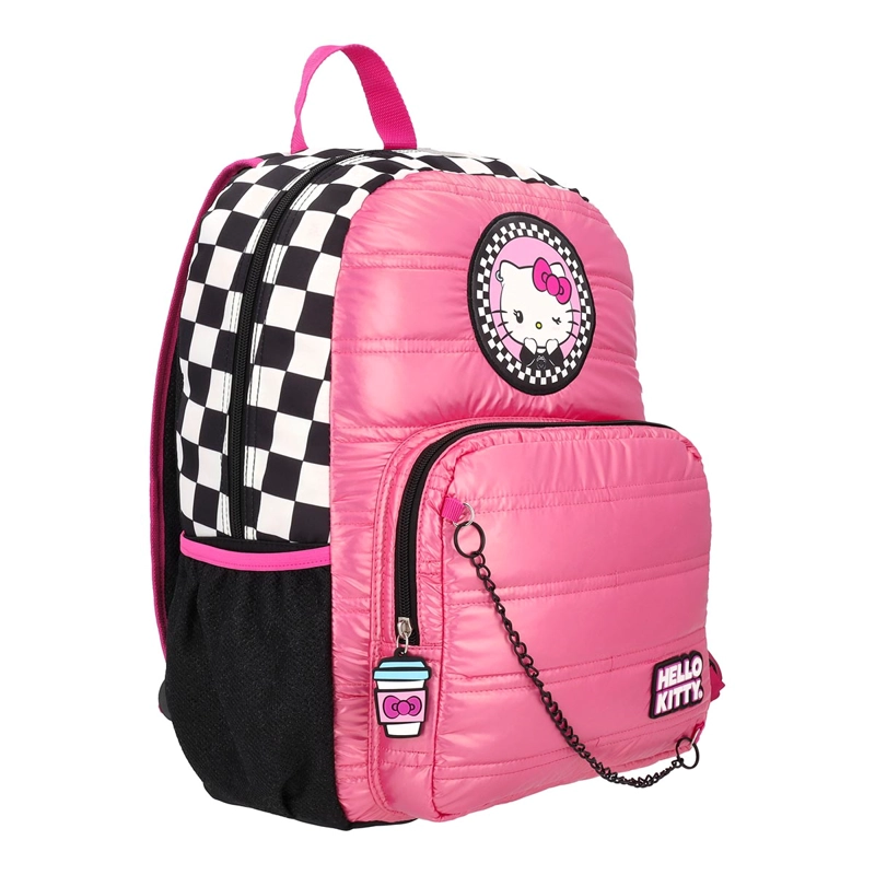MOCHILA HELLO KITTY JUVENIL WHITE DOTS ROSA 17L - 2