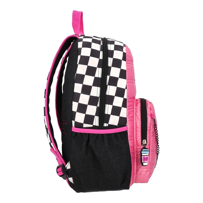MOCHILA HELLO KITTY JUVENIL WHITE DOTS ROSA 17L - 3
