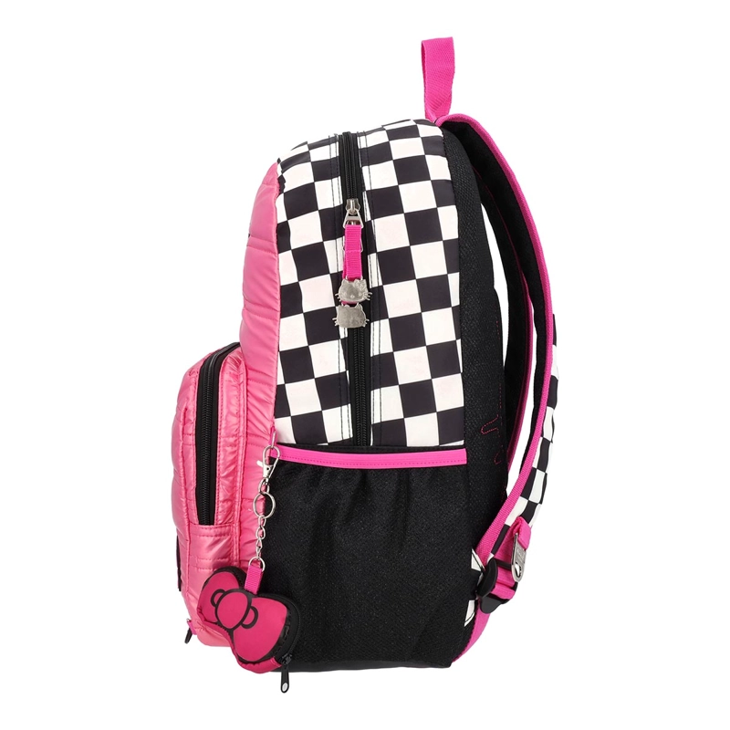 MOCHILA HELLO KITTY JUVENIL WHITE DOTS ROSA 17L - 7