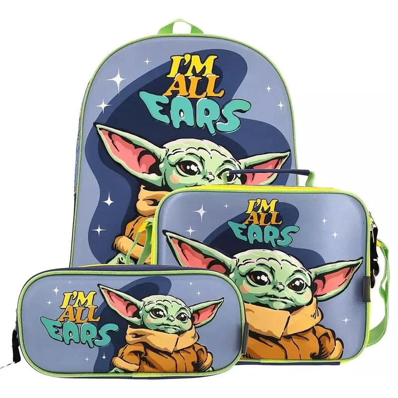 SET MOCHILAS 3 EN 1 STAR WARS GROGU INFANTIL 14L - 1