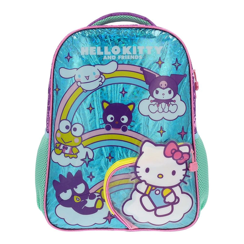 MOCHILA HELLO KITTY AND FRIENDS INFANTIL AZUL 14L - 1