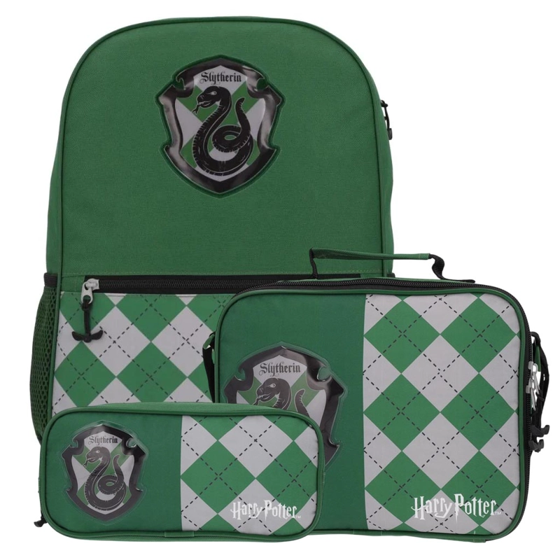 SET MOCHILAS 3 EN 1 SLYTHERIN HARRY POTTER VERDE 17L - 1