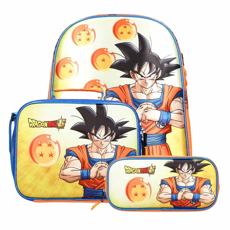 SET MOCHILAS 3 EN 1 DRAGON BALL ESFERAS DEL DRAGON NARANJA 14L - 1
