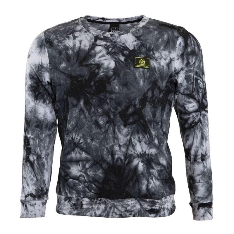 POLERON LIVIANO CREW NIÑO REEF TIE DYE PRINT NEGRO - 2