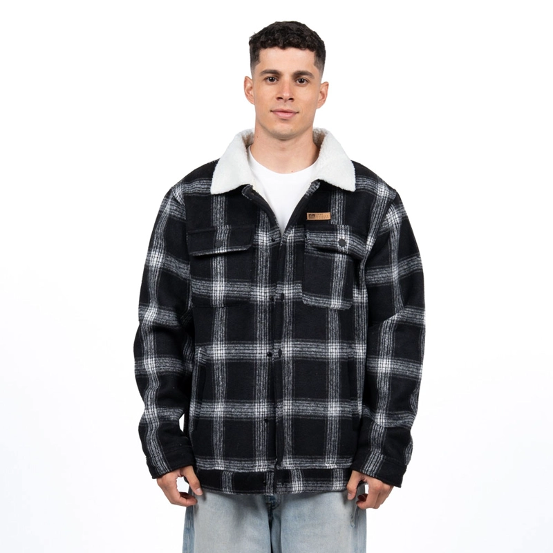 CHAQUETA SHERPA HOMBRE REEF BUTTONS NEGRO BLANCO - 1