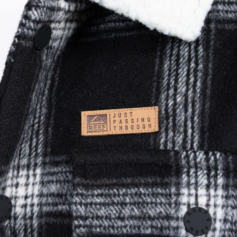 CHAQUETA SHERPA HOMBRE REEF BUTTONS NEGRO BLANCO - 2