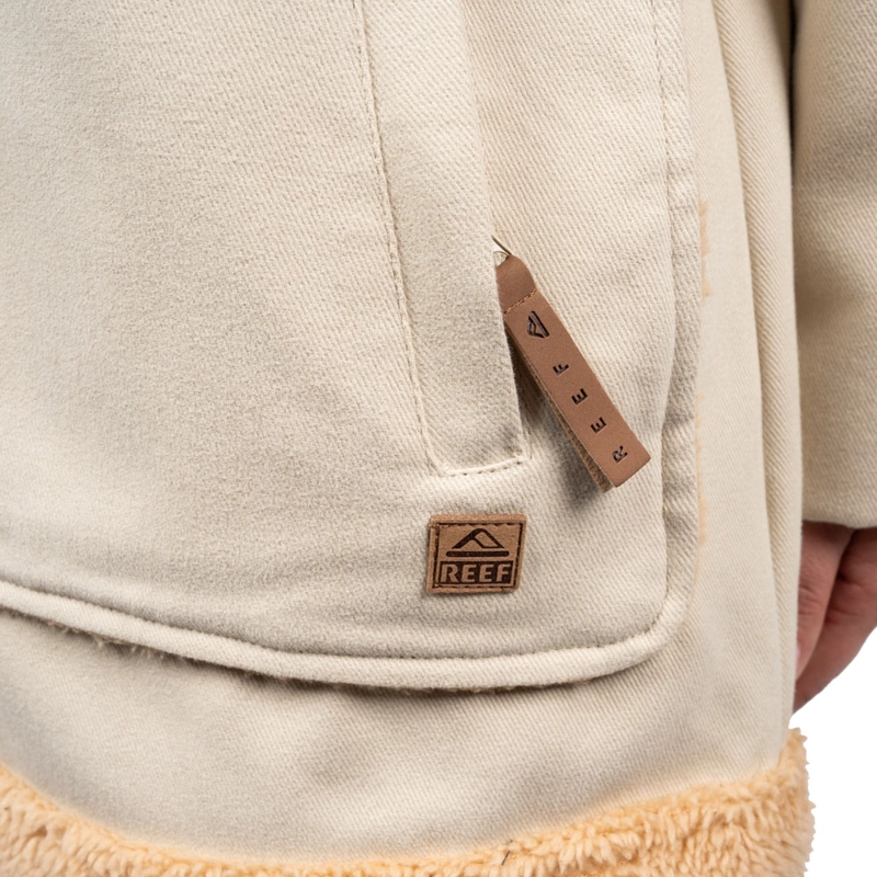 CHAQUETA SHERPA MUJER REEF BUTTONS BEIGE - 3