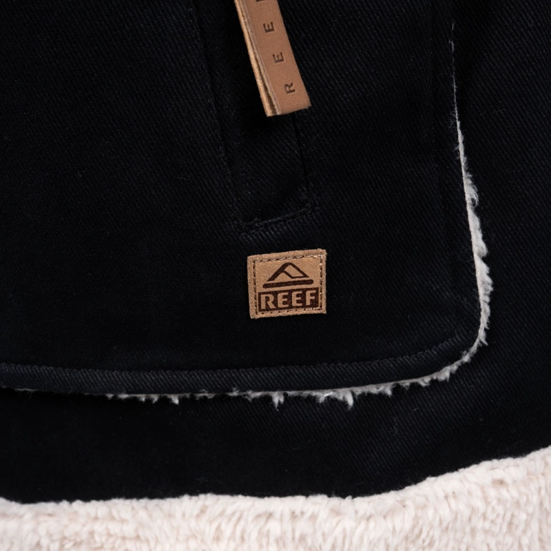 CHAQUETA SHERPA MUJER REEF BUTTONS NEGRO BLANCO - 3