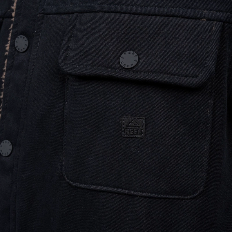 CHAQUETA SHERPA HOMBRE REEF BUTTONS NEGRO - 3