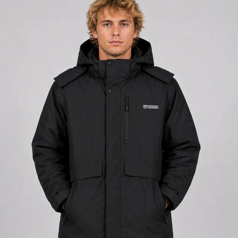 PARKA HOMBRE REEF FULL ZIPPER NEGRO - 1