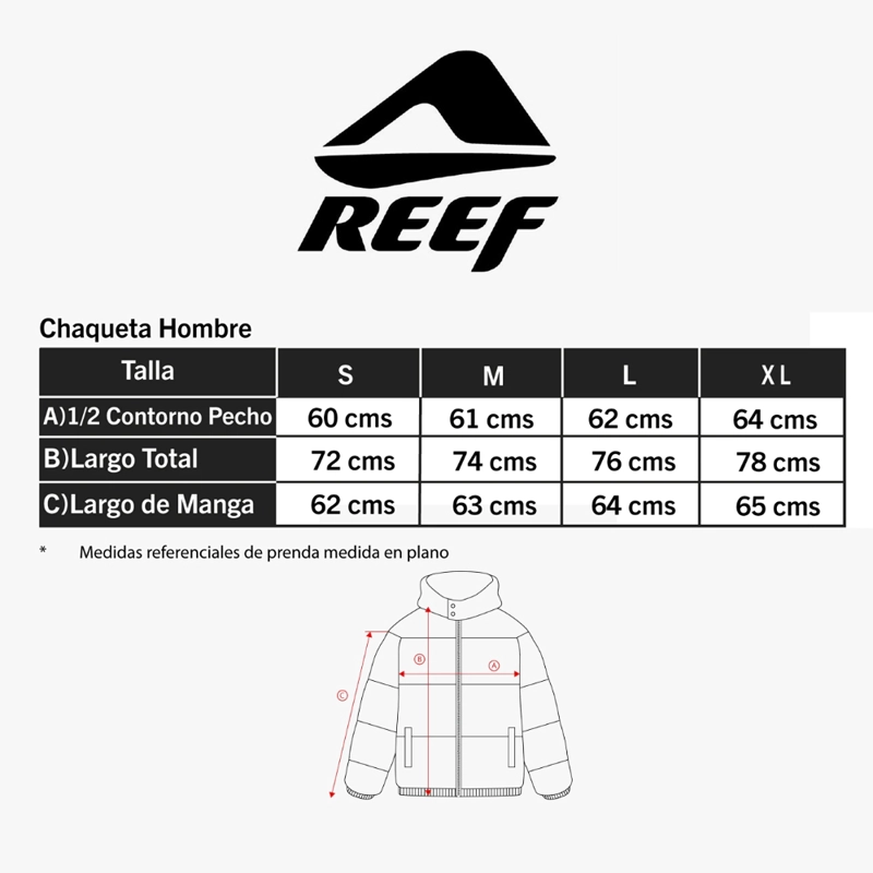 PARKA HOMBRE REEF FULL ZIPPER NEGRO - 5