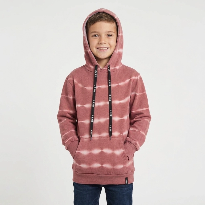 POLERON HOODIE LIVIANO CALCE LARGO NIÑO REEF BURGUNDY - 1