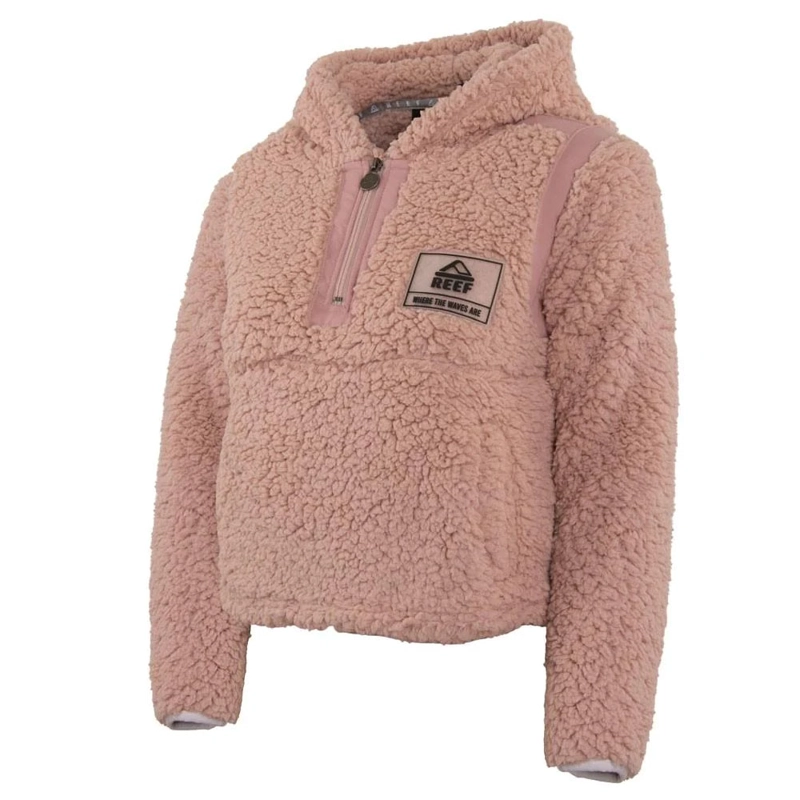 POLERON SHERPA KIDS CROP TOP ROSADO - 2
