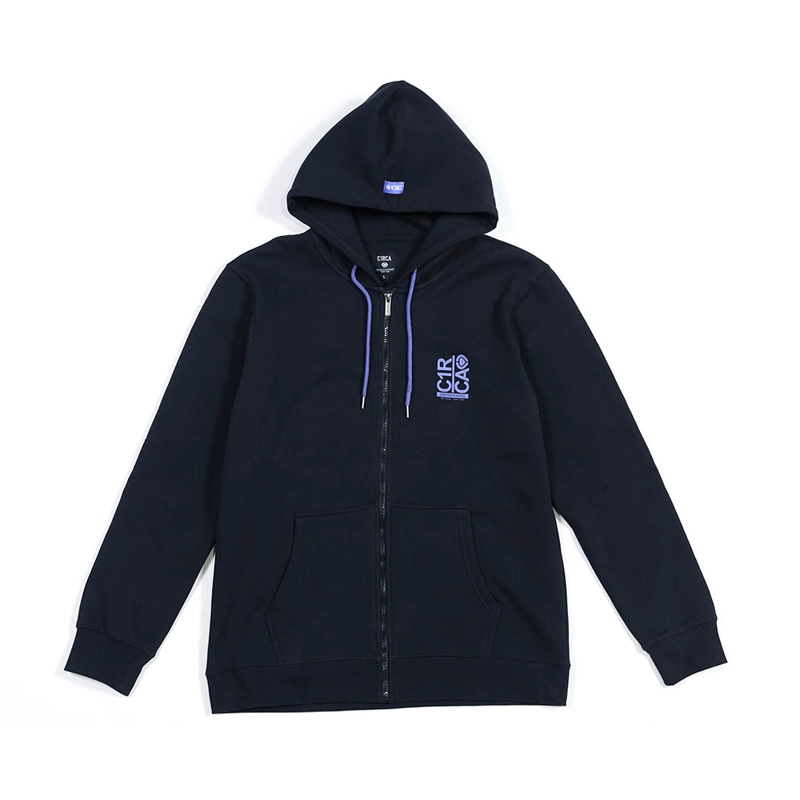 POLERON CIRCA BREAK UP ZIP OVERSIZE NEGRO - 1