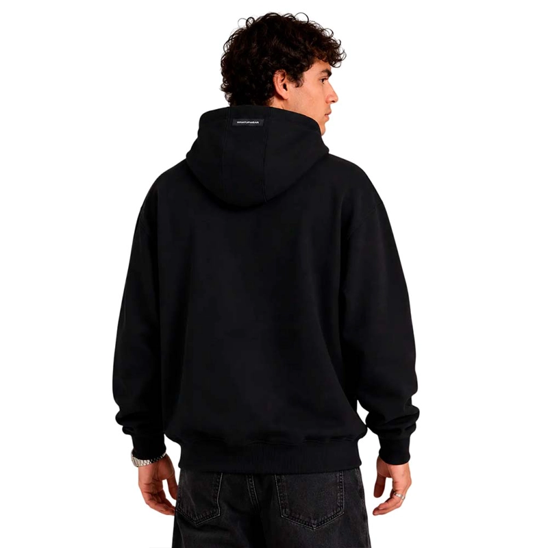 POLERON HOMBRE WHATUP HOODIE BLACK TINY LOGO WHITE - 2