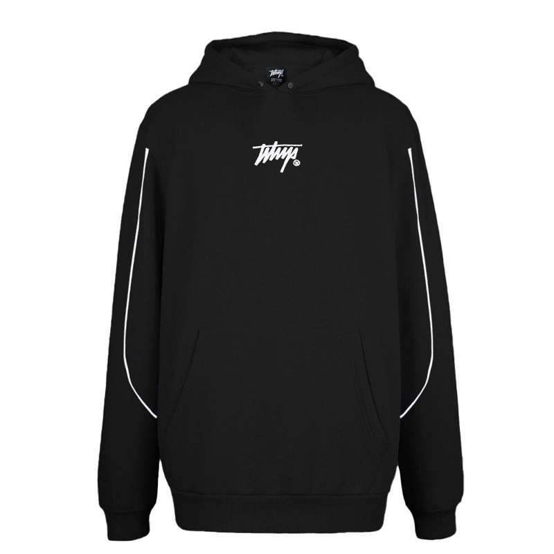 POLERON HOMBRE WHATUP HOODIE BLACK TINY LOGO WHITE - 4