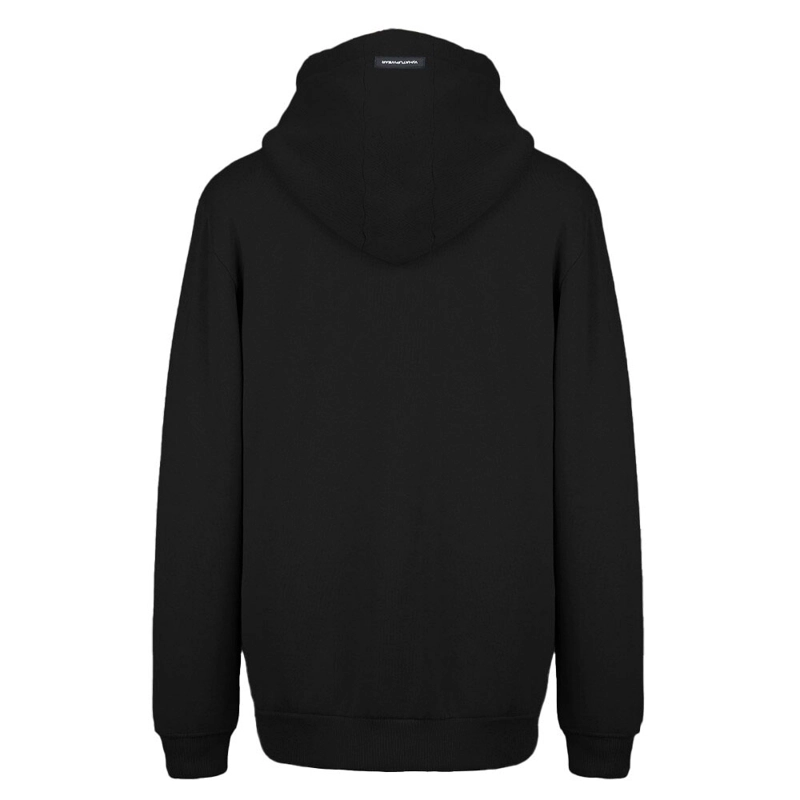 POLERON HOMBRE WHATUP HOODIE BLACK TINY LOGO WHITE - 5