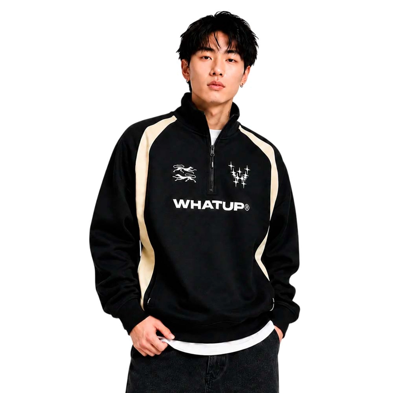 POLERON WHATUP HOMBRE HALF ZIP BLACK CORE - 1