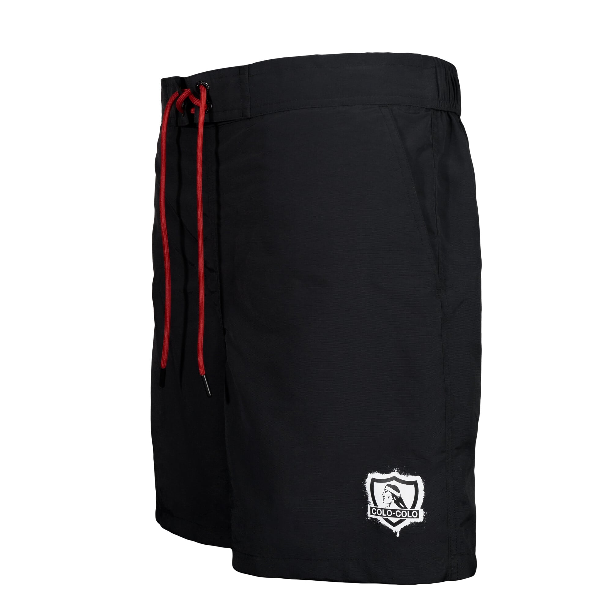 SHORT COLO COLO URBANO ALL BLACK SHIELD WHITE RED - 2
