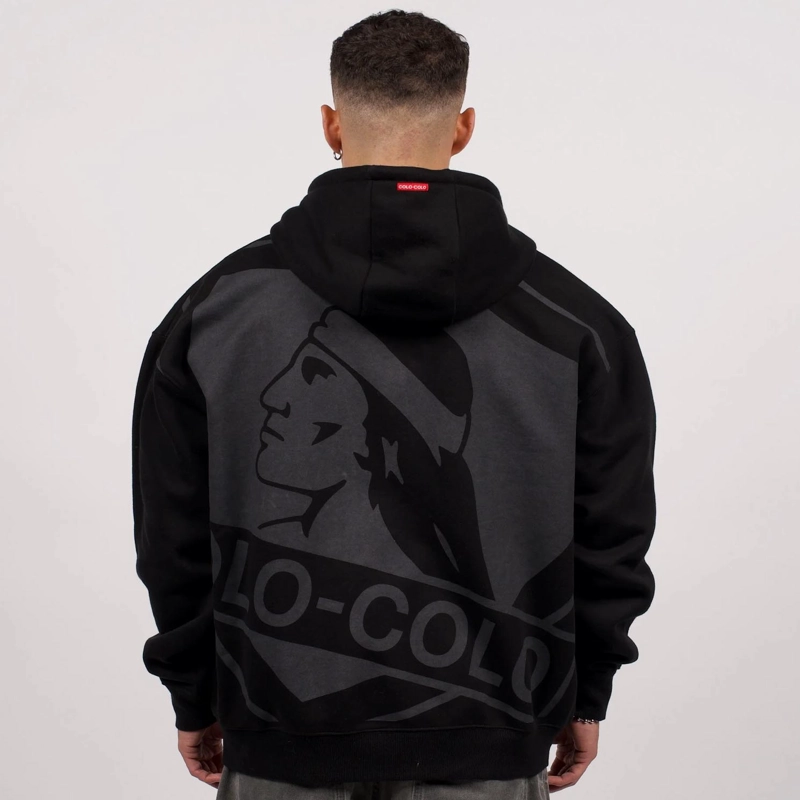 POLERON HOMBRE COLO COLO URBANO FULL ZIPPER NEGRO LOGO GRANDE - 2