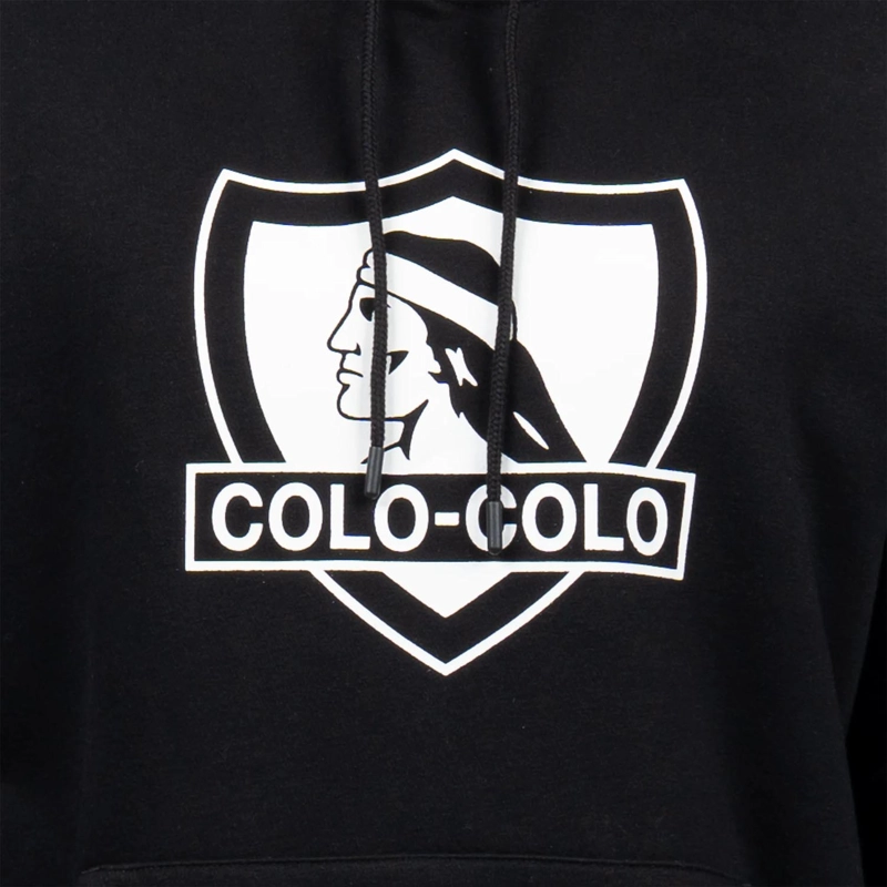 POLERON HOMBRE HOODIE COLO-COLO URBANO ESCUDO NEGRO - 3