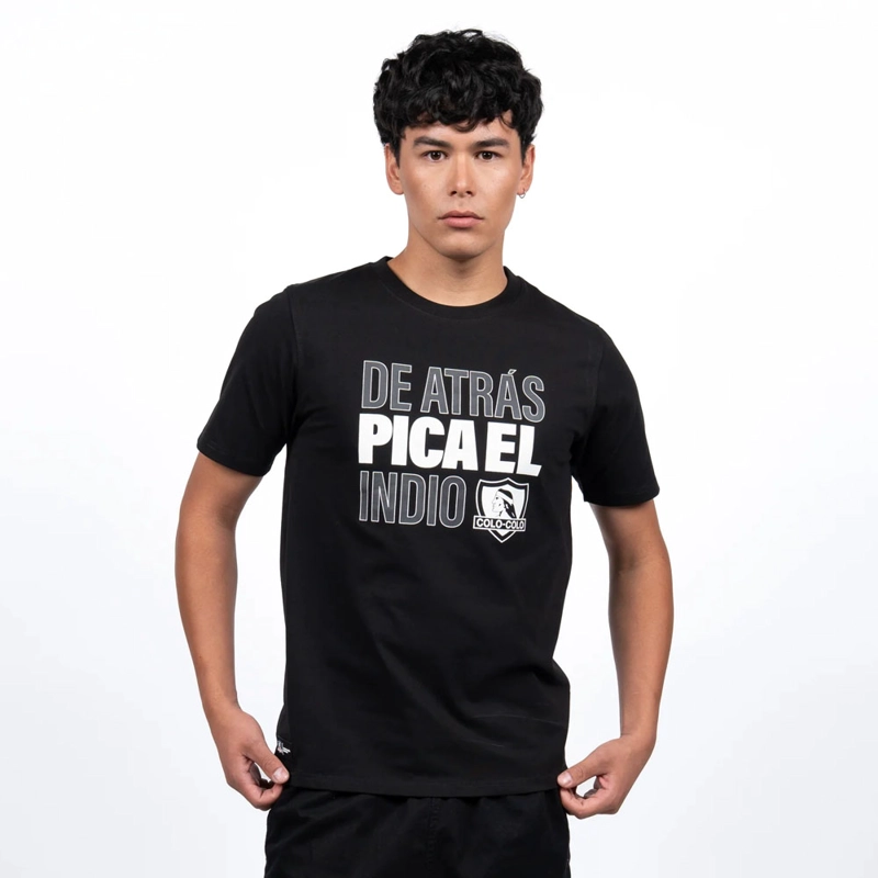 POLERA HOMBRE COLO COLO URBANO 'DE ATRAS PICA EL INDIO' NEGRO - 1
