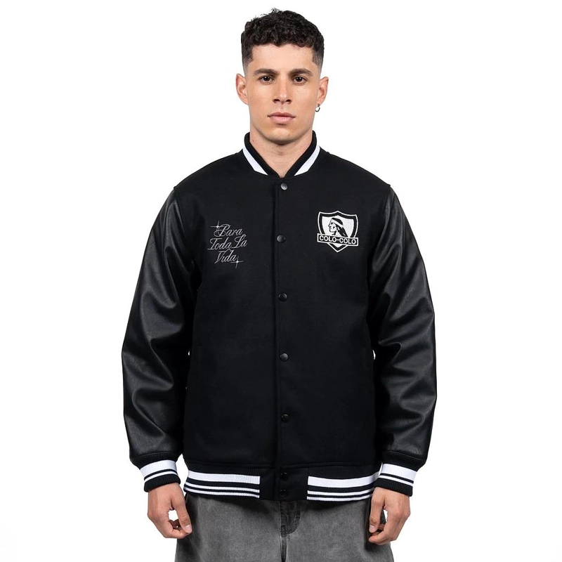 CHAQUETA HOMBRE COLO COLO URBANO VARSITY FULL BLACK - 1