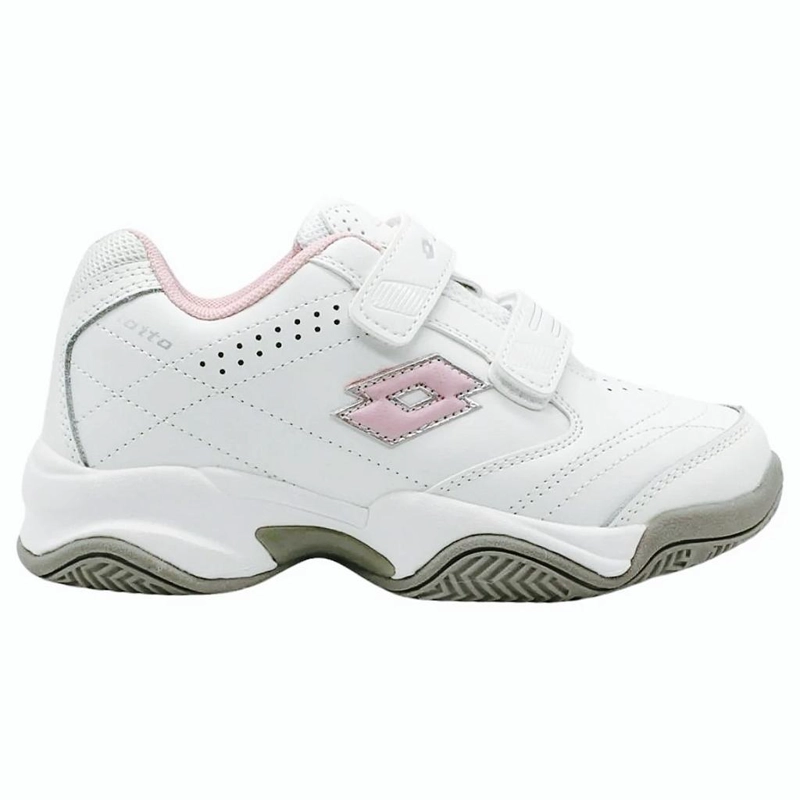 ZAPATILLA URBANA JUVENIL LOTTO COURT S BLANCA ROSADA - 1