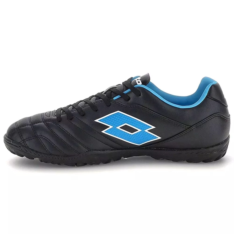ZAPATO BABY FUTBOL NIÑO LOTTO STADIO 705 TF JR NEGRO/CELESTE - 2
